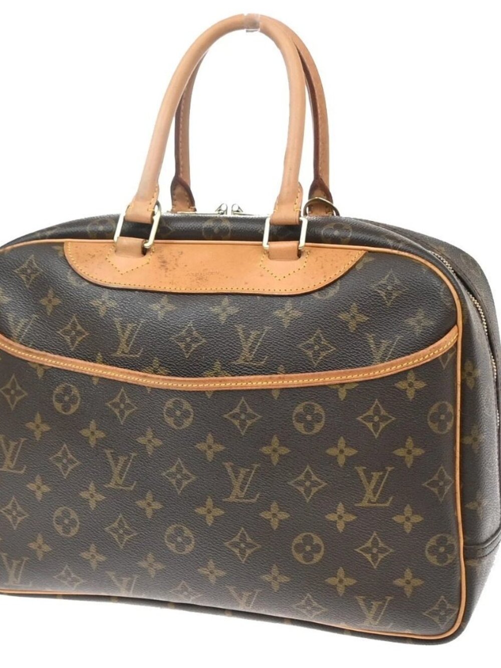 LOUIS VUITTON LV Logo Deauville Hand Bag Monogram Leather Brown M47270 77KD701